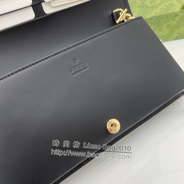 Gucci專櫃古馳最新款GG字母圖案Horsebit 1955系列鏈帶錢包 jh2177型號：621892
